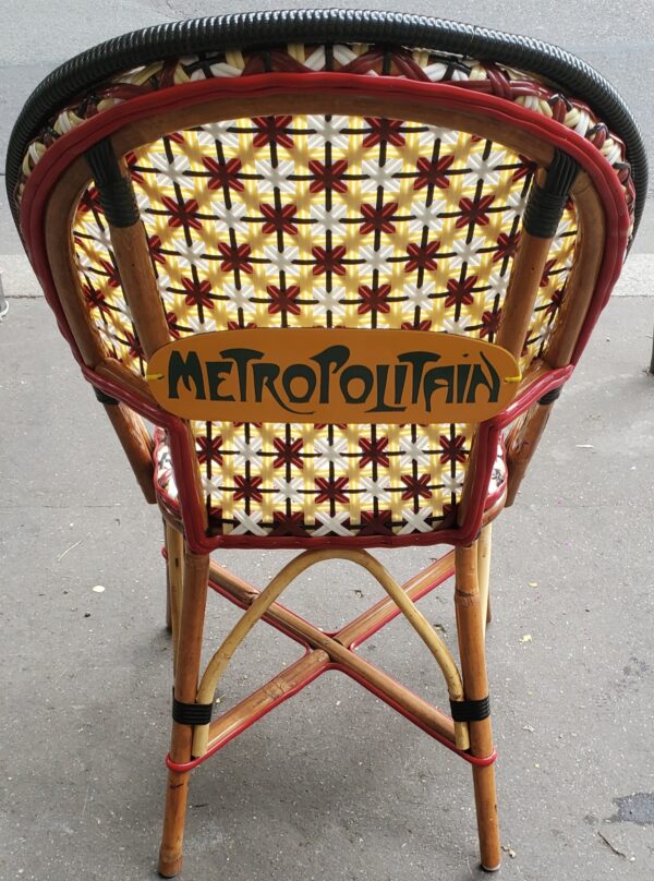 Chaise Rotin personnalisée Plaque Emaillée