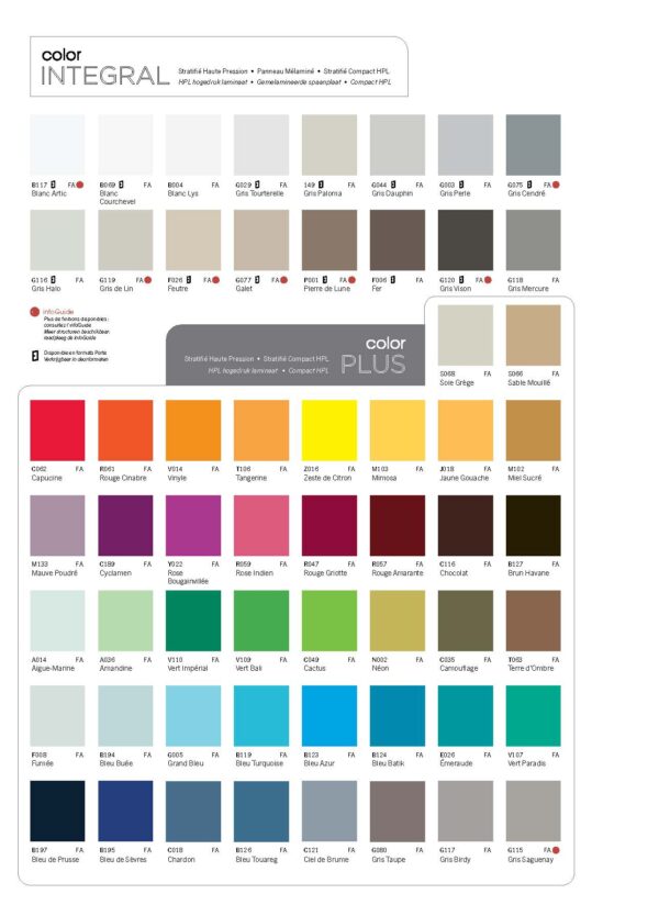 Echantillons Couleurs Stratifié