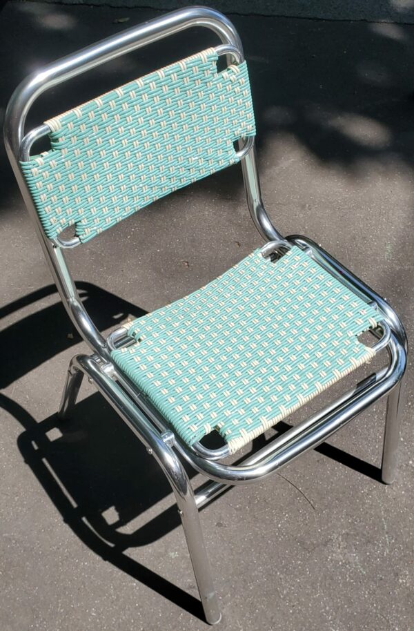 chaise aluminium tressee
